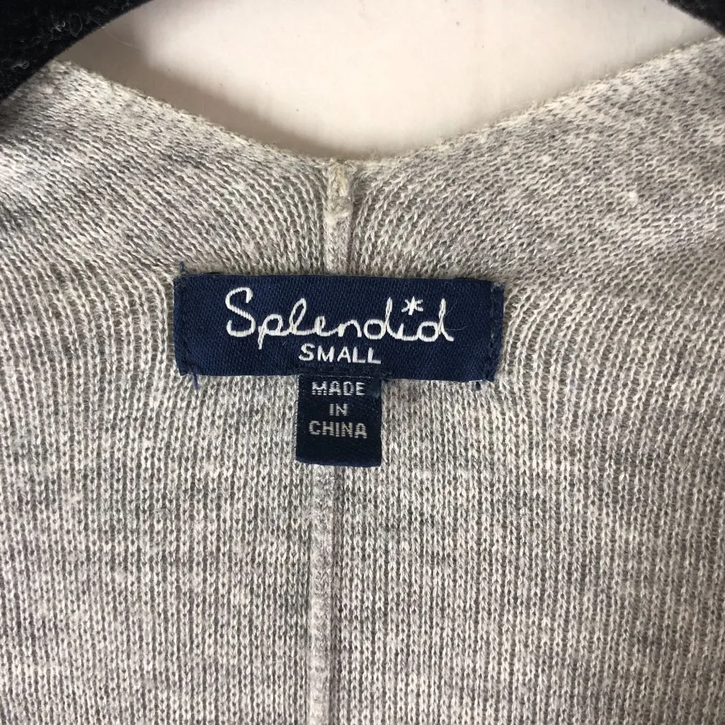 Splendid Womens Cardigan Sweater Open Front Oversized Lightweight Gray S - Image 3