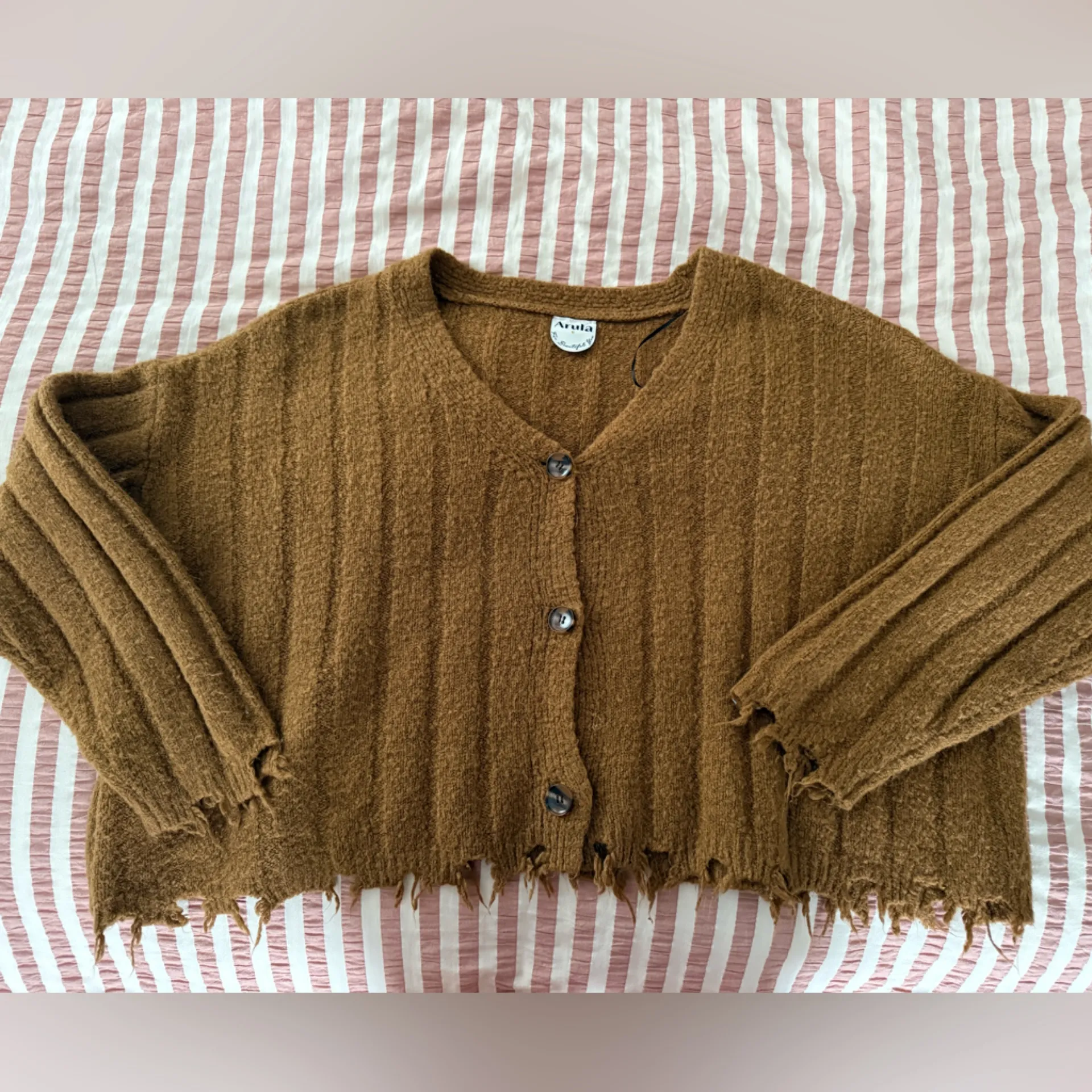 Arula Brown Cropped Cardigan 🤎 Size undefined - Image 2