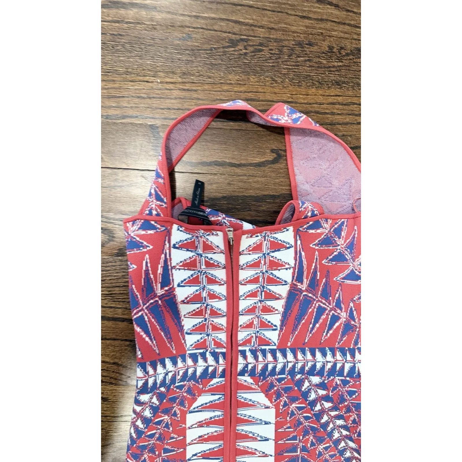 NWT BCBGMaxAzria Padma Knit Crossover Halter Bandage Mini Dress Medium 2461 - Image 7