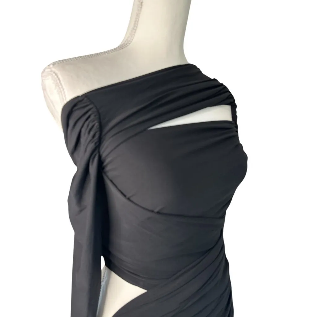 THE ATTICO Long Sleeve Top in Black 40 New Womens Cut outs Runway Blouse Size undefined - Image 7