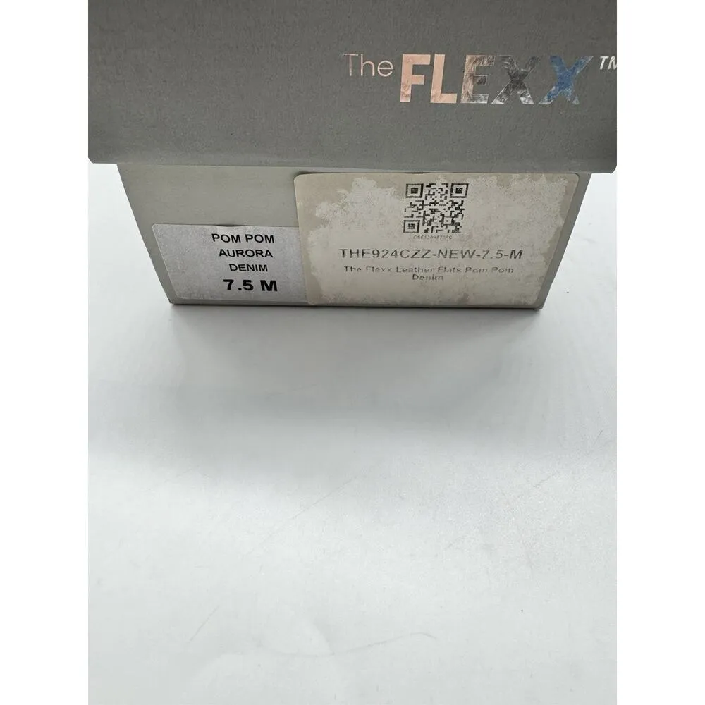 NWB The Flexx Aurora Pom Pom Blue Denim Leather Slip On Flats Womens Size 7.5 M - Image 11