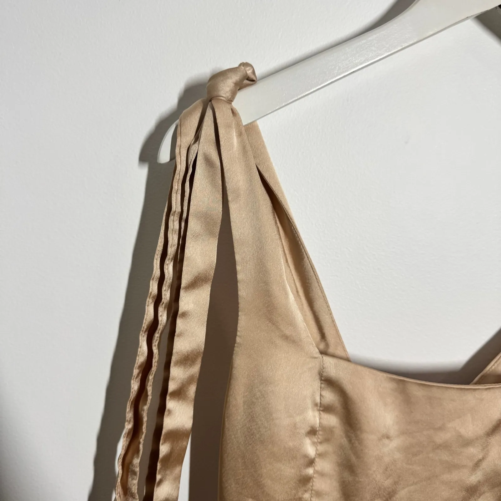 Show Me Your Mumu Claire Midi Bridesmaid Dress Gold Champaign Wedding Formal - Image 6