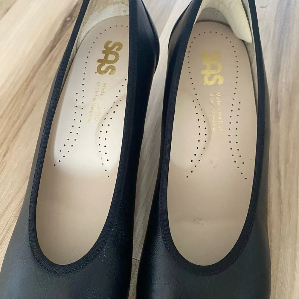 SAS Milano Black Leather Kitten Heel Pump Size 10.5 - Image 8