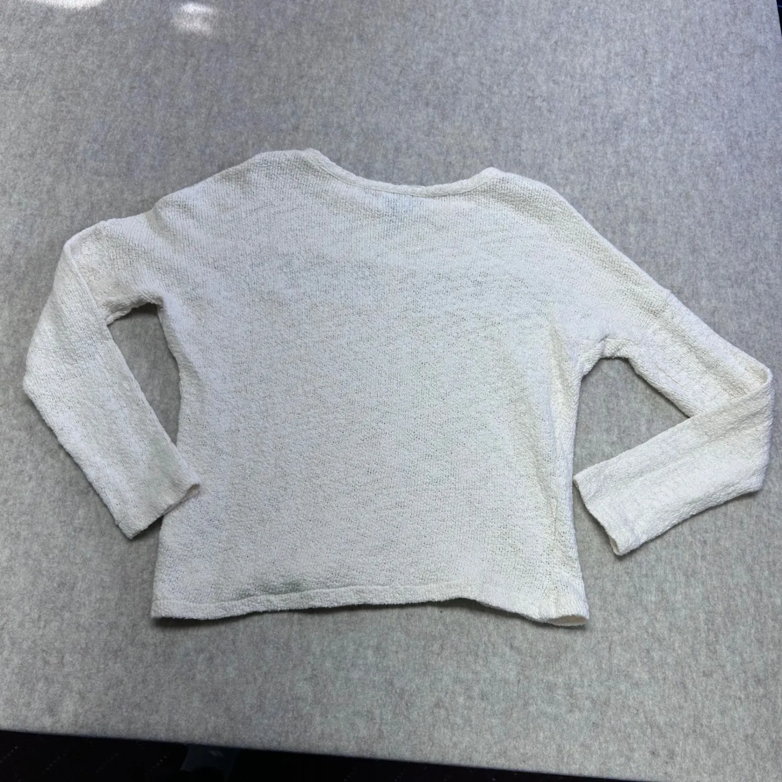 ZARA Trafaluc Cream Knit Lace Insert Long Sleeve Sweater Women Size M - Image 7