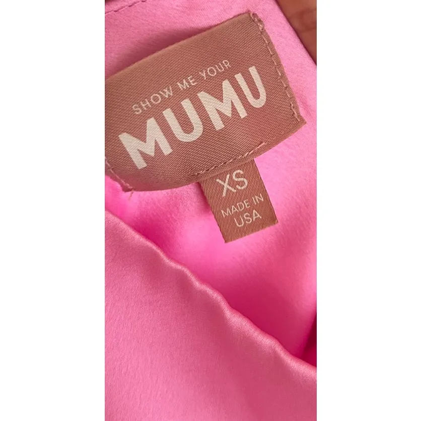Show Me Your Mumu Jasmine Mini Dress in Pink Luxe Satin XS - Image 6