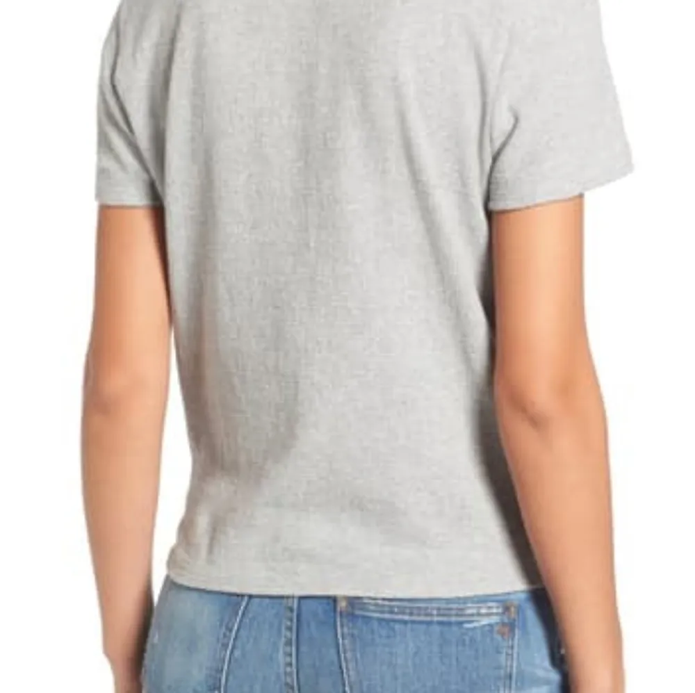 Madewell | Modern Tie Front T-Shirt | Heather Peli - Image 3