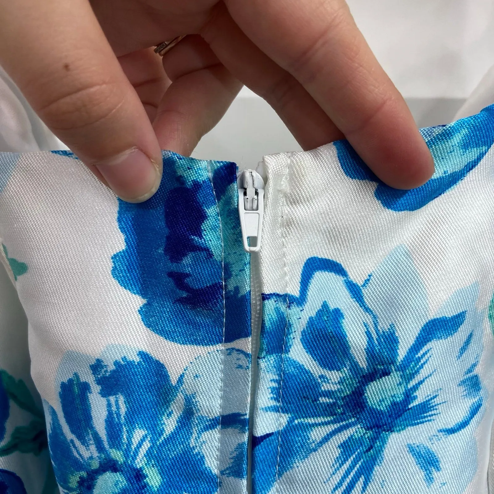 NEW B. Darlin women's blue floral mermaid prom formal flare flowy skirt size 1/2 - Image 7