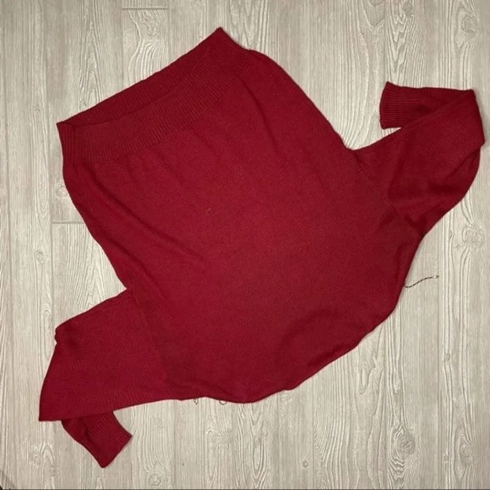 maurada vintage long sleeve sweater beaded chain fringe collar shirt size XL Red - Image 3