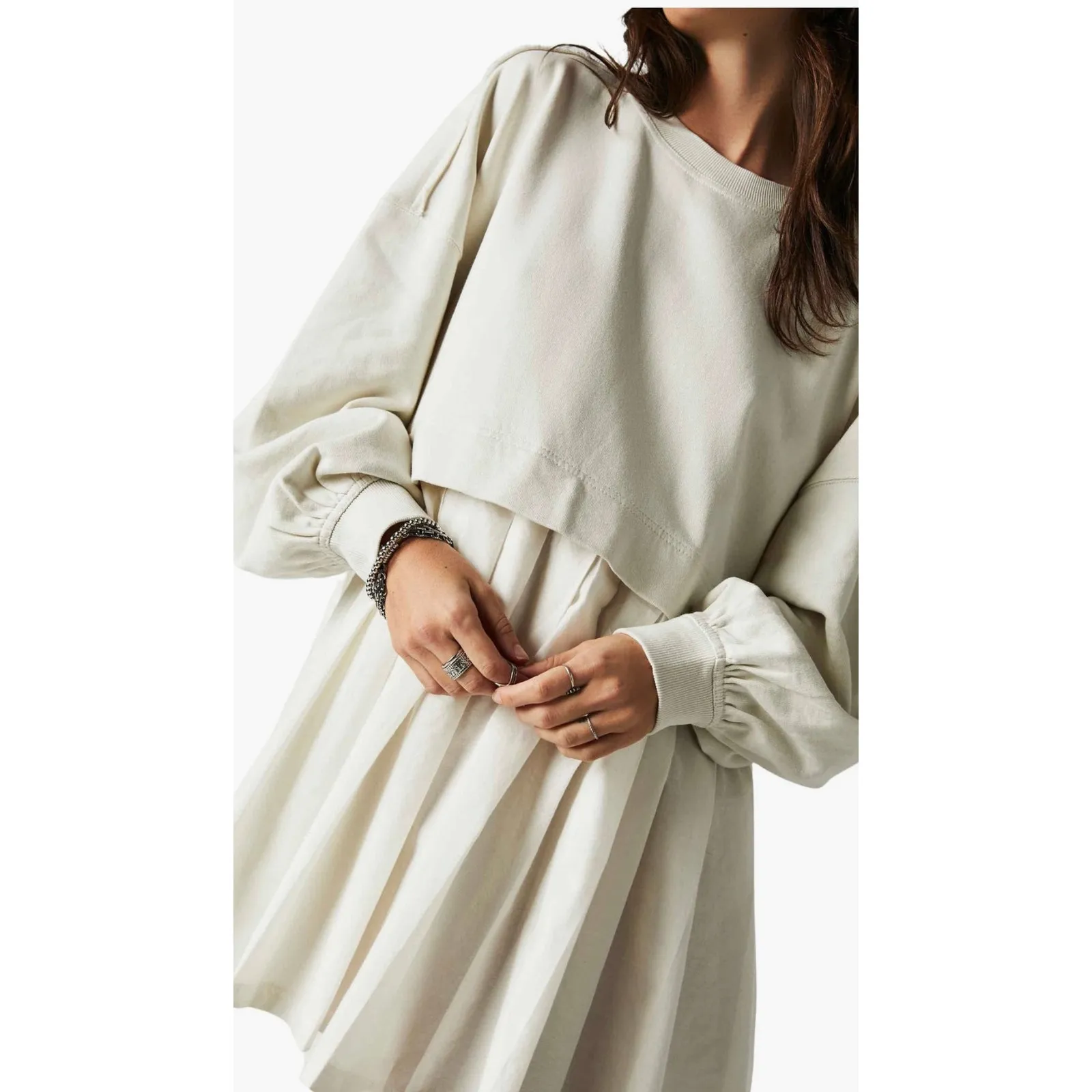 Free People Eleanor Layered Sweatshirt Minidress - Image 3