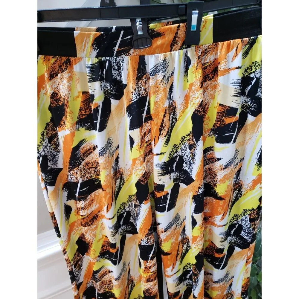 Cato Womens Multicolor Polyester Casual Elastic Waist Wide Leg Pants Size 18/20W - Image 2