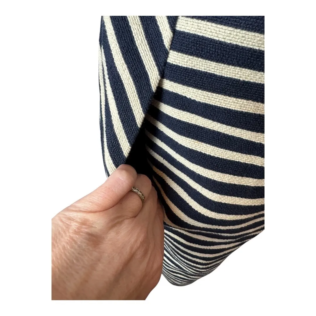 Maeve Anthropologie‎ Dress Women 2 Navy Blue Ivory Chevron Stripe Fit Flare Mini - Image 7