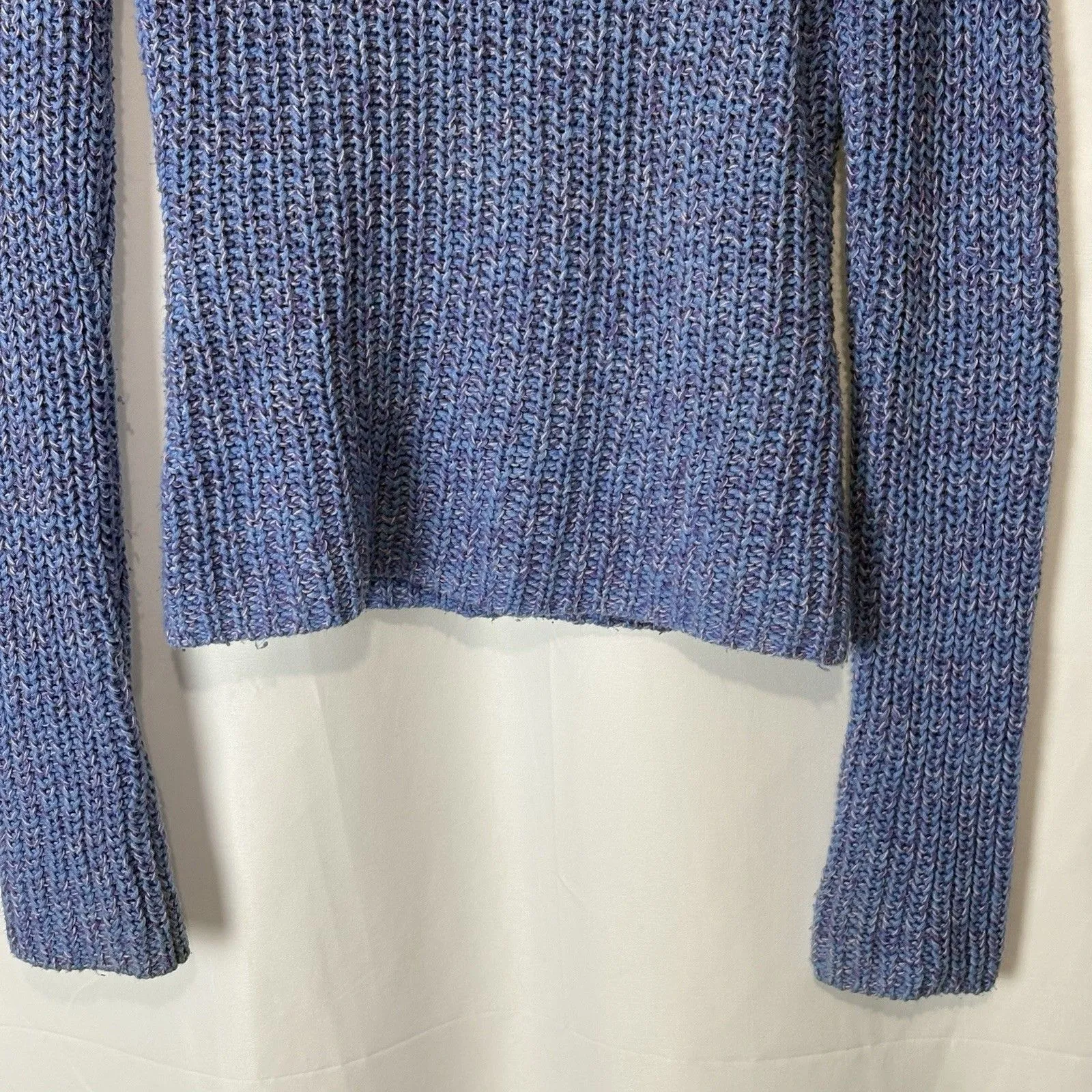 Vtg Y2K Early 2000s Multicolor Pastel Knitted Sweater Size Medium Rory Gilmore Blue - Image 4