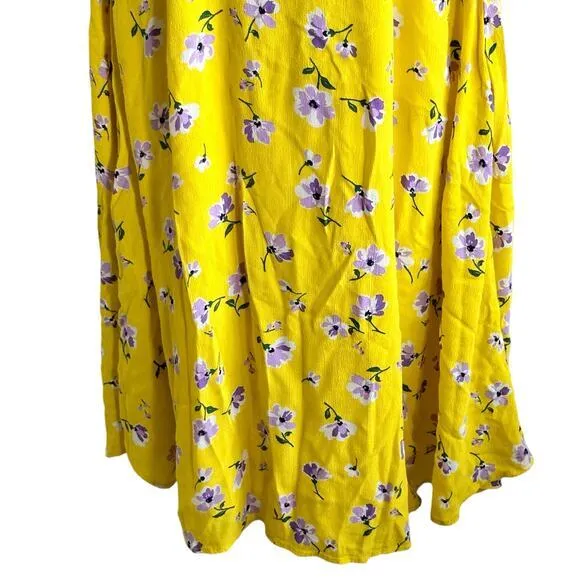 Zara Midi dress Lemon Yellow Floral Print sundress Blogger‎ Favorite Small - Image 4