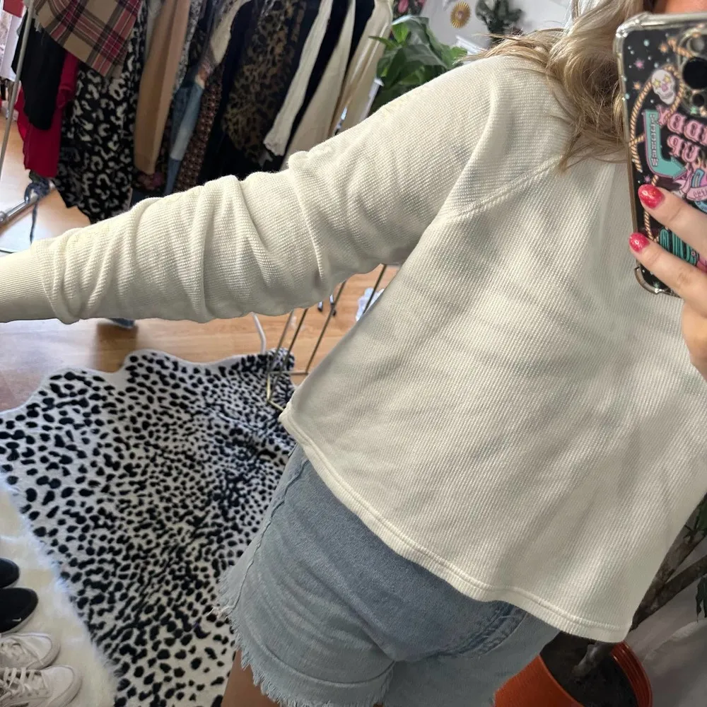 MWL Madewell Crew Neck Tie Dye Long Sleeve Sweatshirt Cropped - Image 6