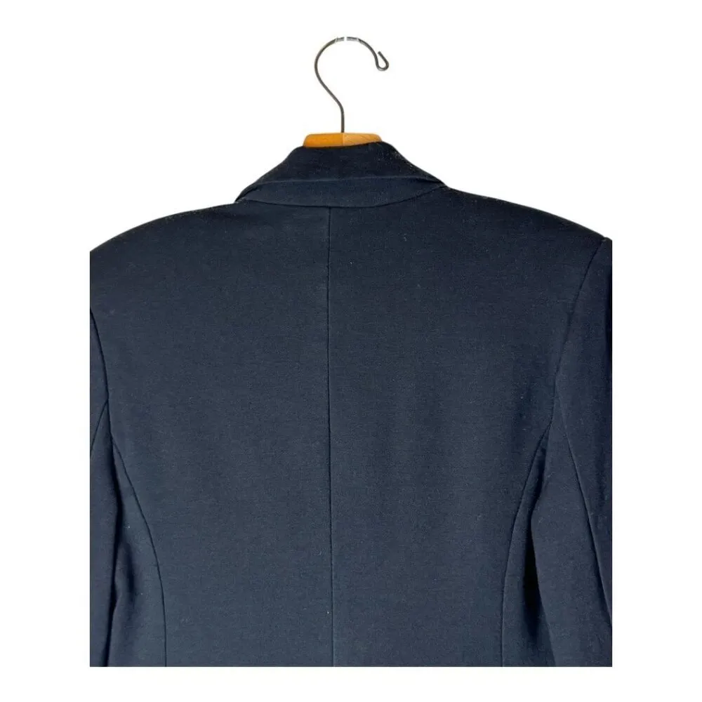 Carmen Marc Valvo Blazer Women‎ 4 Black Faux Leather Single Breasted Corpcore - Image 4