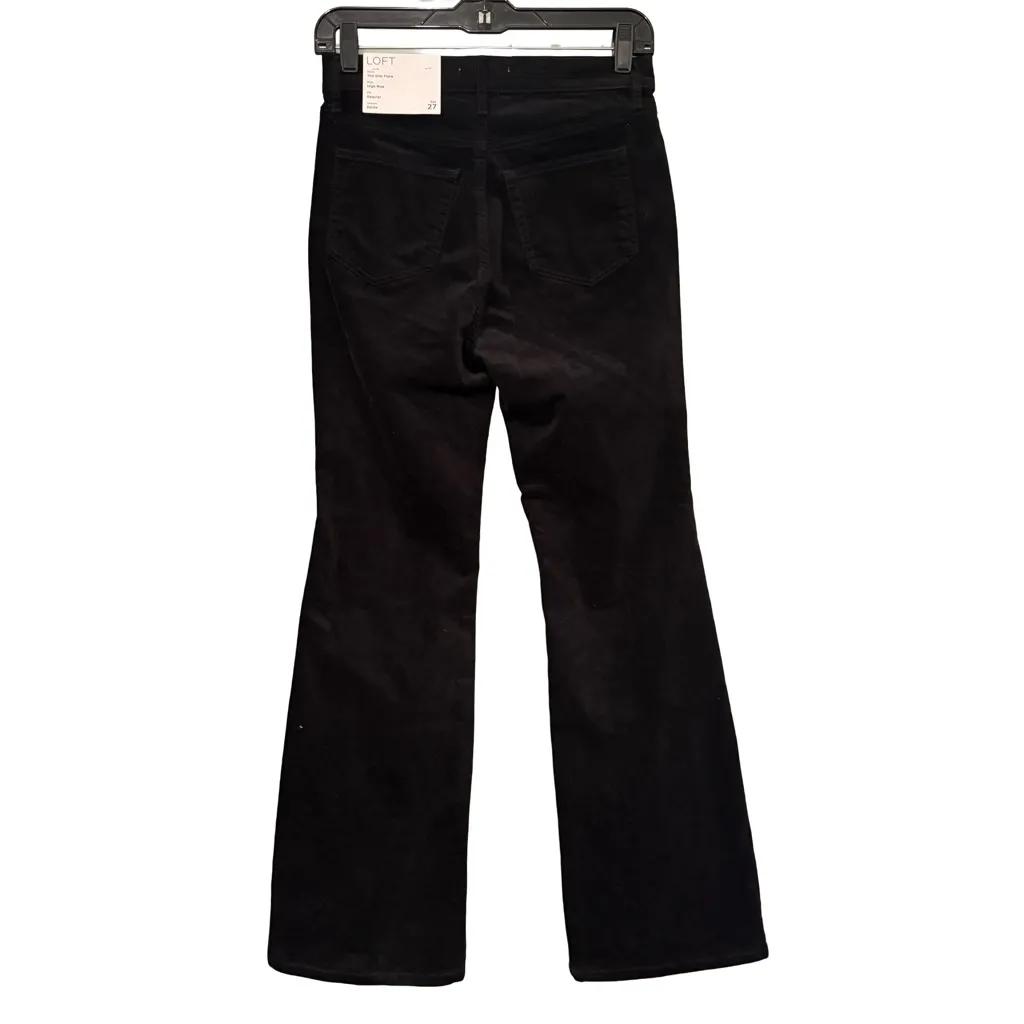 NWT, Loft Five Pocket Slim Flare Pants in Black Velvet, Sz 4/27 Petite - Image 4