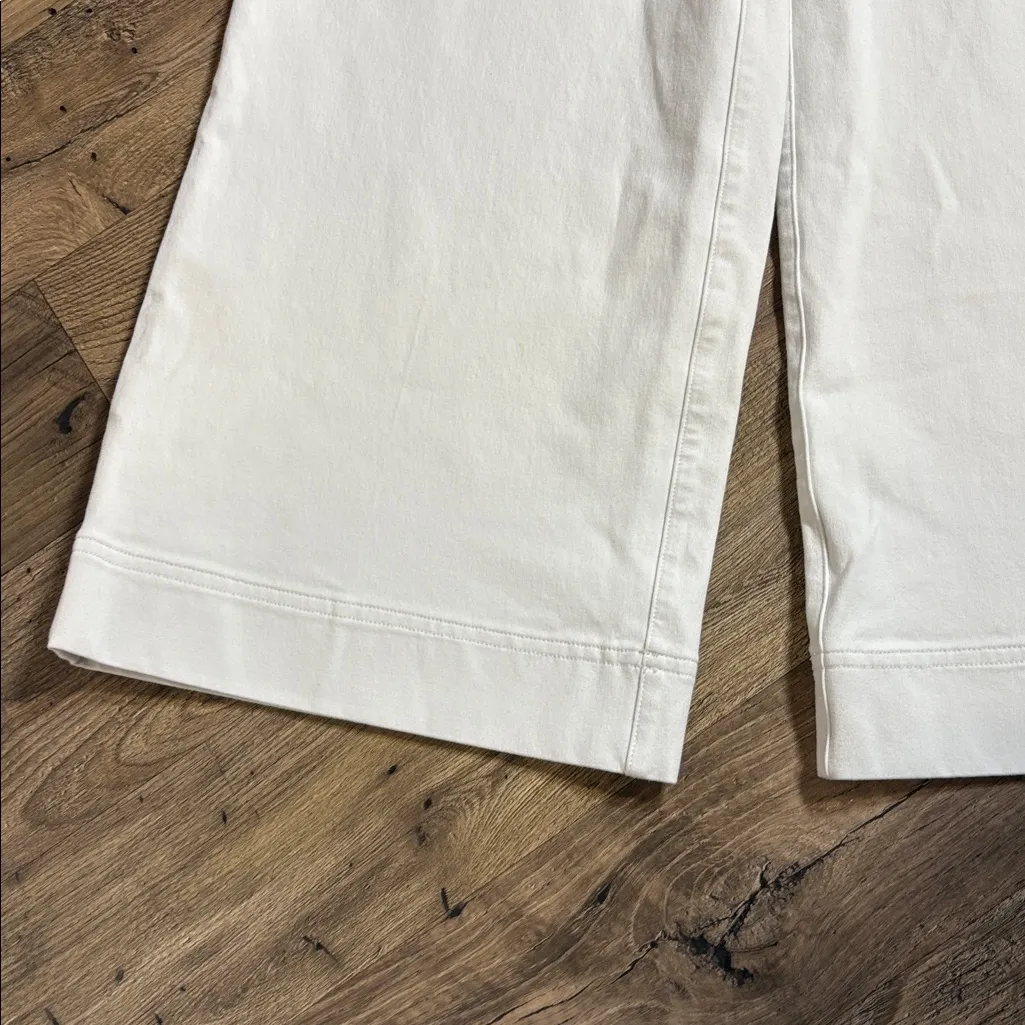 Spanx On The Go Wide Leg Cropped Crop Pants White High Waisted Rise small - Image 7