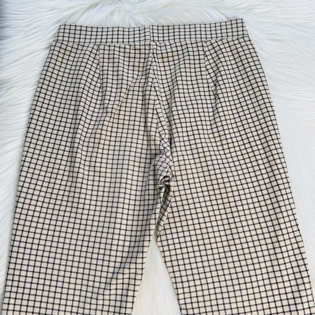 Sanctuary for Anthropologie Cream and Black Checkered Cropped Trousers - Image 5