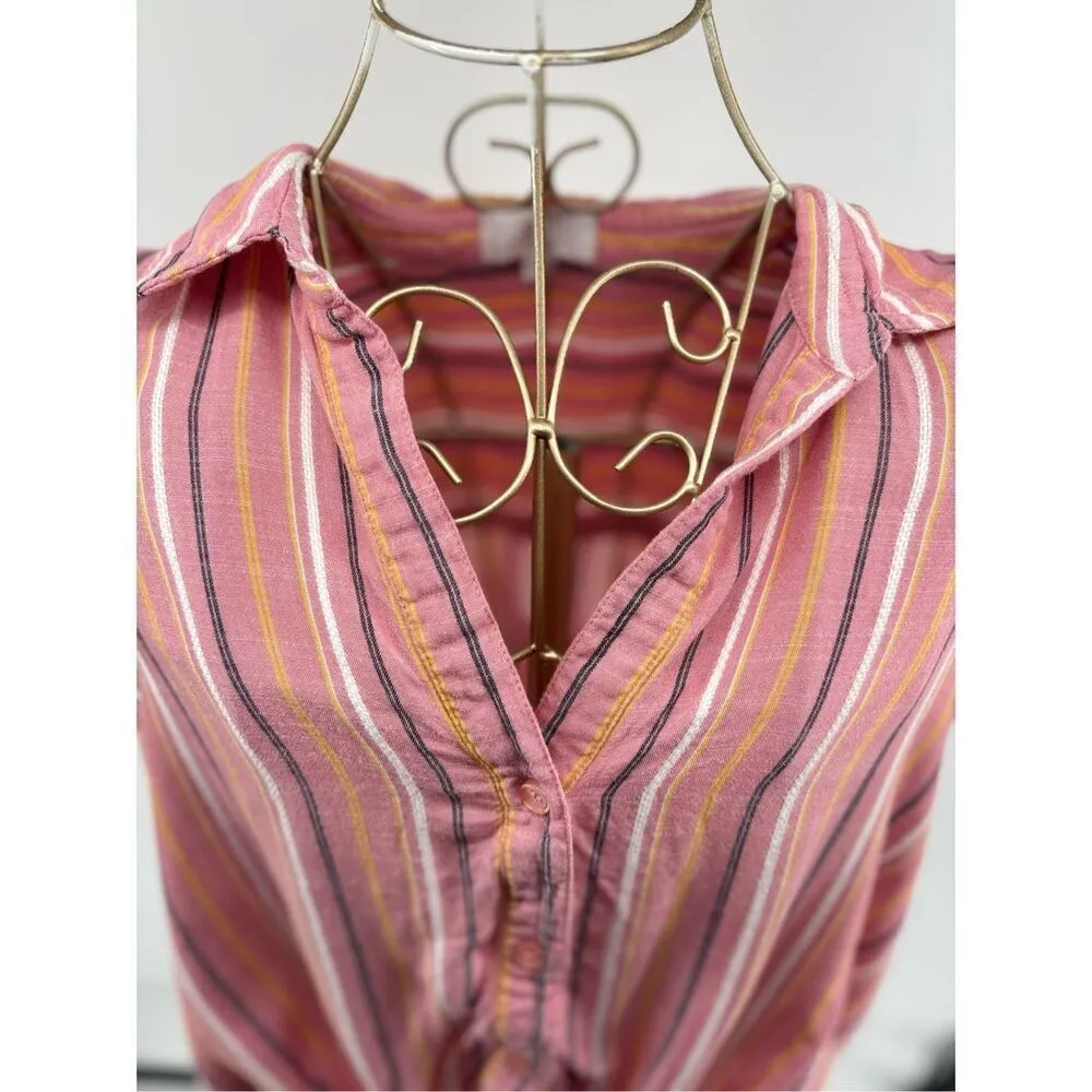 Kut From The Kloth Rebel Short Sleeve  Top Stripes Size Medium V-Neck Collar - Image 10