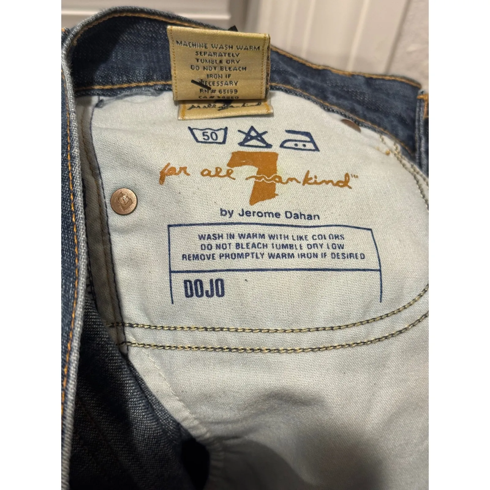 7 For All Mankind Dojo Flared Jeans Womens Size 26 Blue Denim Bootcut western - Image 7