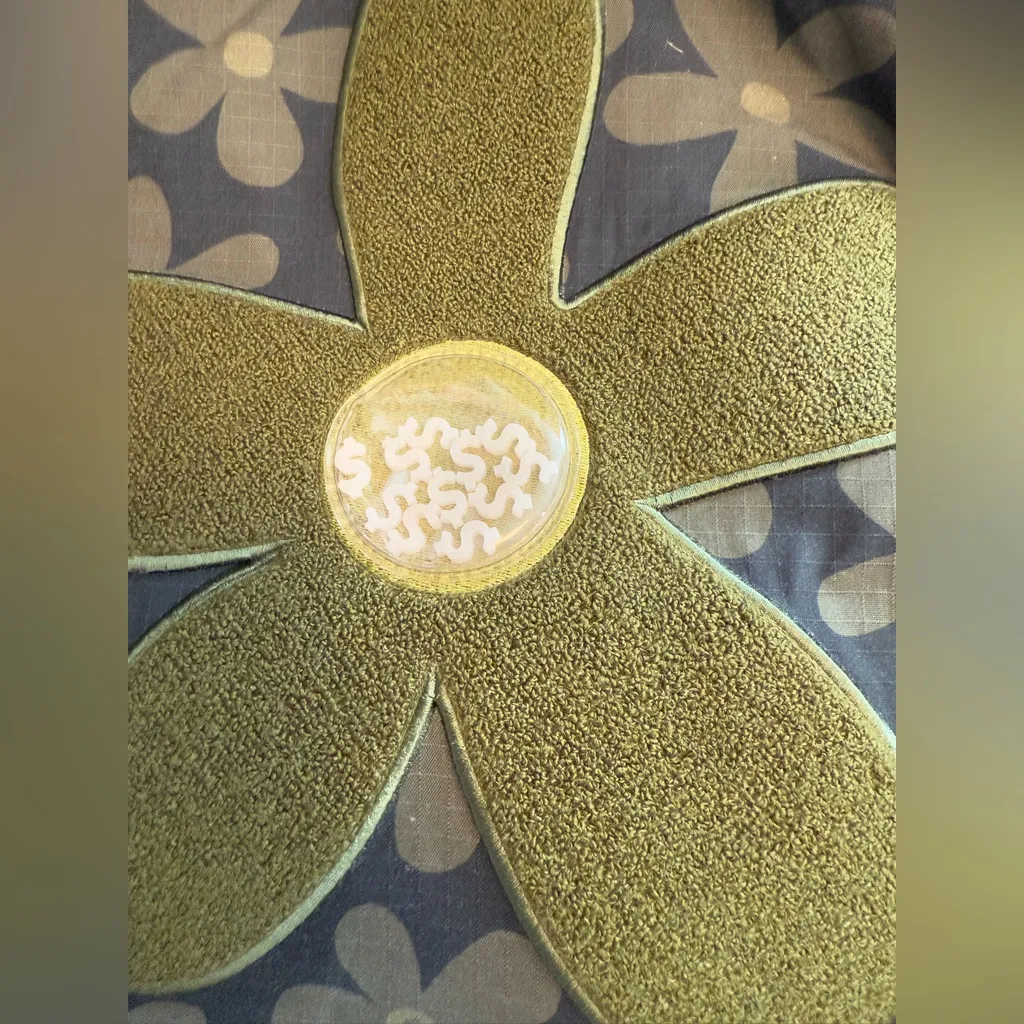 CASH By Cash APP Floral Jumpsuit Buckle Cargo Zip Floral Flowers Med Money Green - Image 2