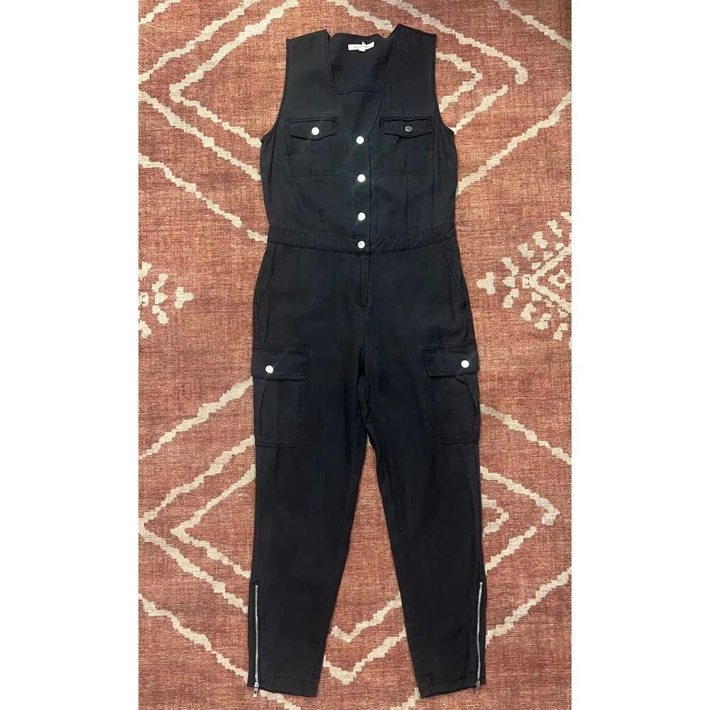 Anthropologie AVEC LES FILLES Women’s Cargo Jump suite Black size 2 - Image 3