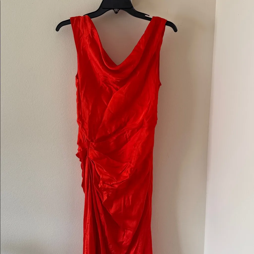 A.L.C Dara Drape Detail Midi Dress In Orange, Size 4, -BRAND NEW, $595 - Image 11