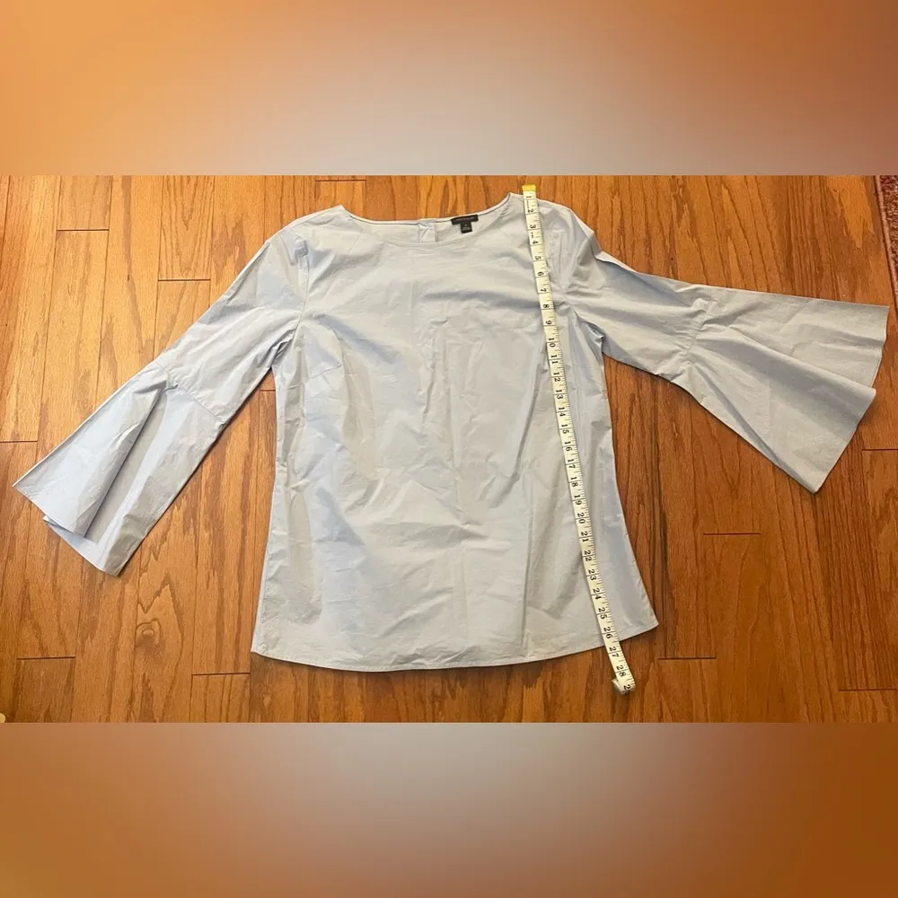 Ann Taylor- Petite Poplin Flute Sleeve‎ Blouse baby blue 
Size M - Image 7
