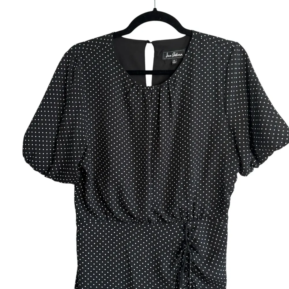 Sam Edelman Polka Dot Puff Sleeve Ruched Dress - Image 5