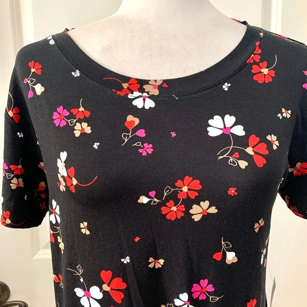 Modcloth Instant Hit Relaxed Fit T-Shirt in Black Floral - Image 3
