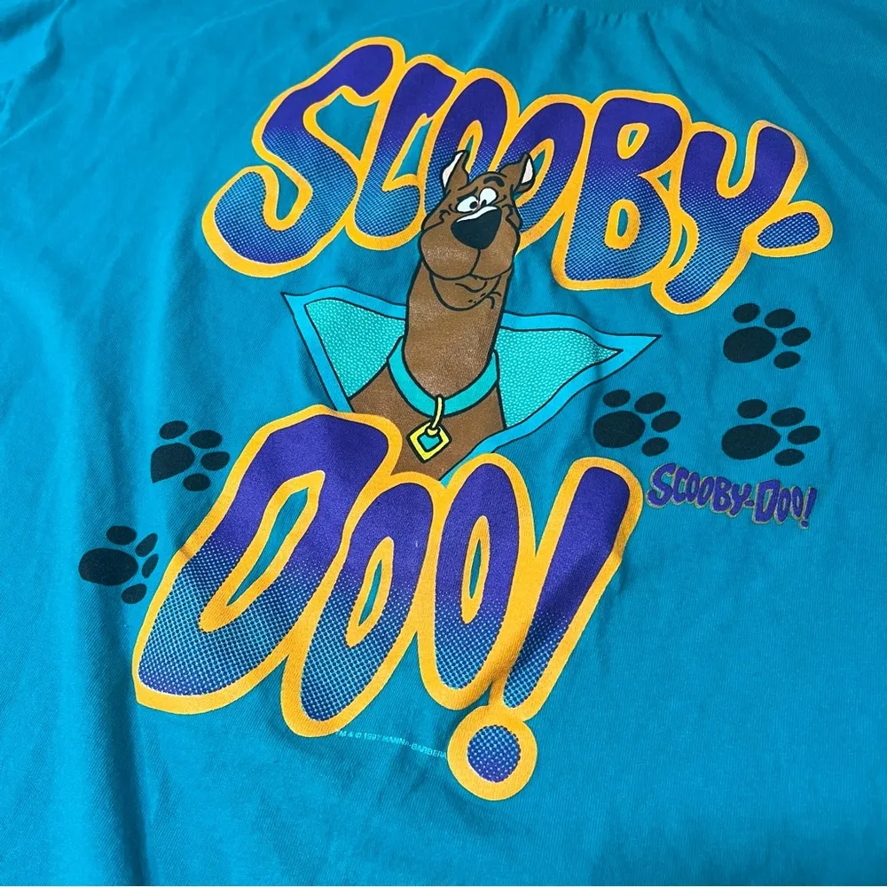 Vintage 90s Scooby Doo paw prints Tee shirt Adult 2XL Smart Alecs brand Blue Size 2X - Image 2