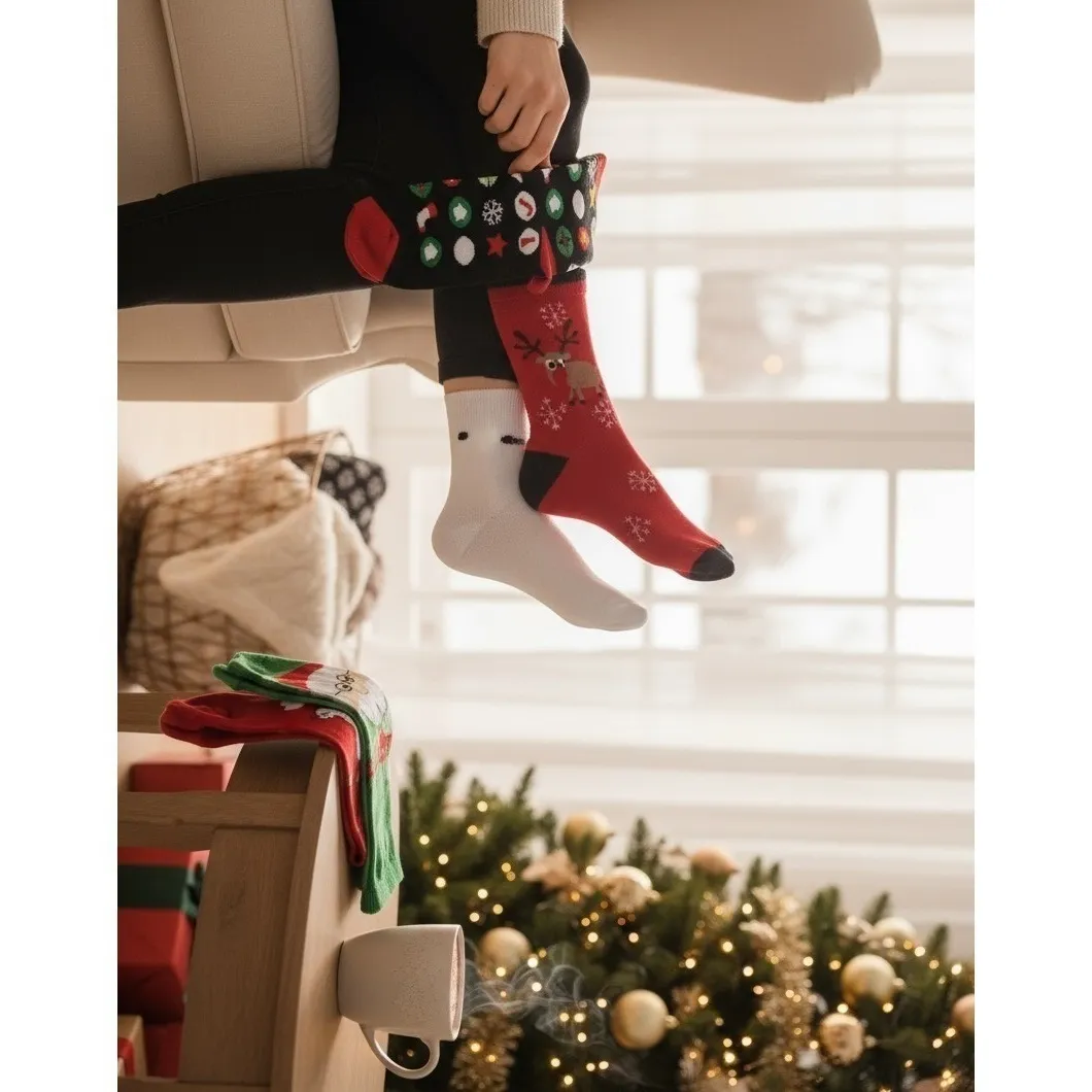 Novelty Christmas Knit Socks 5.5 - Image 8