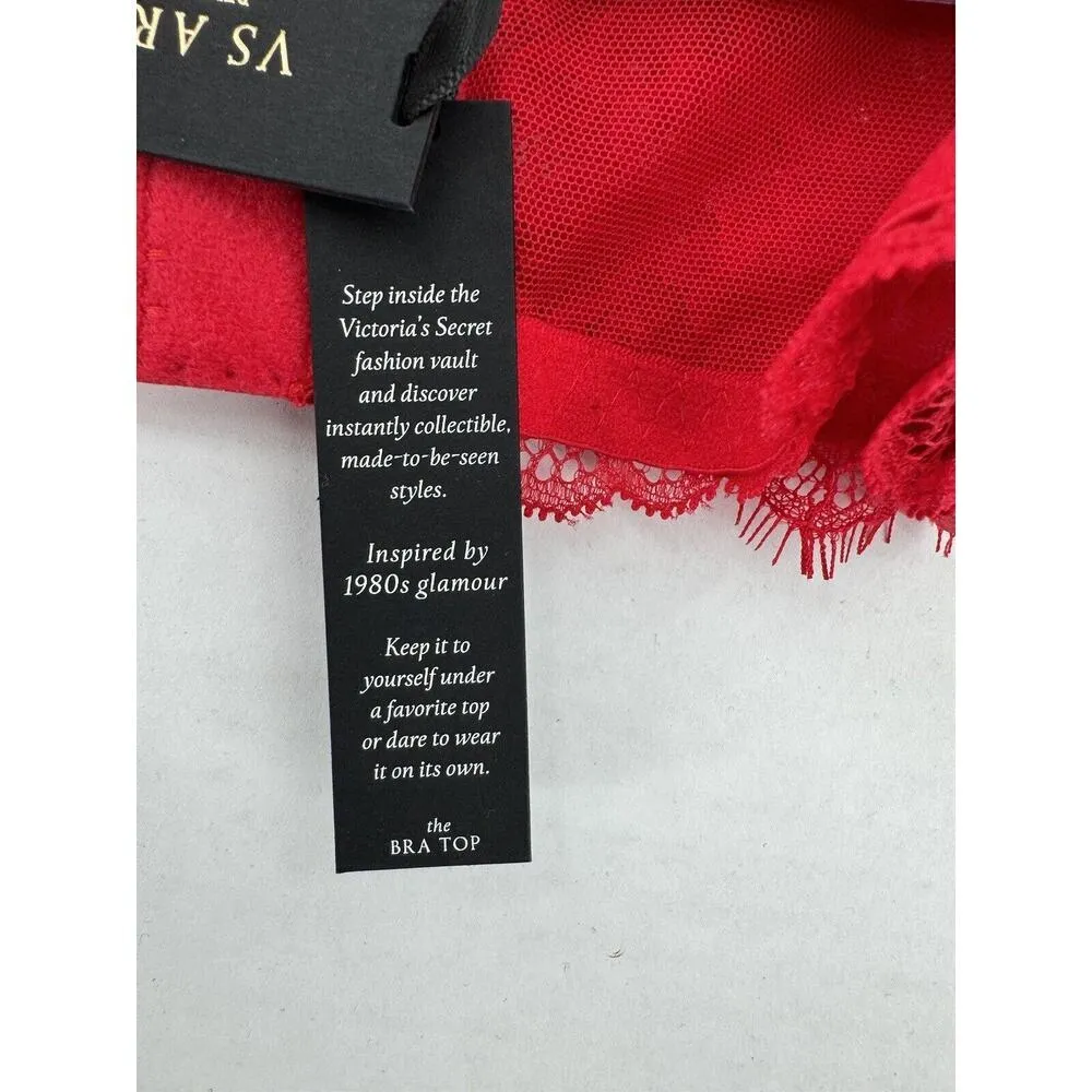 Victorias Secret Set VS Lingerie Pants Bra 36 D Red Lace Sexy Archives Hot​ - Image 14