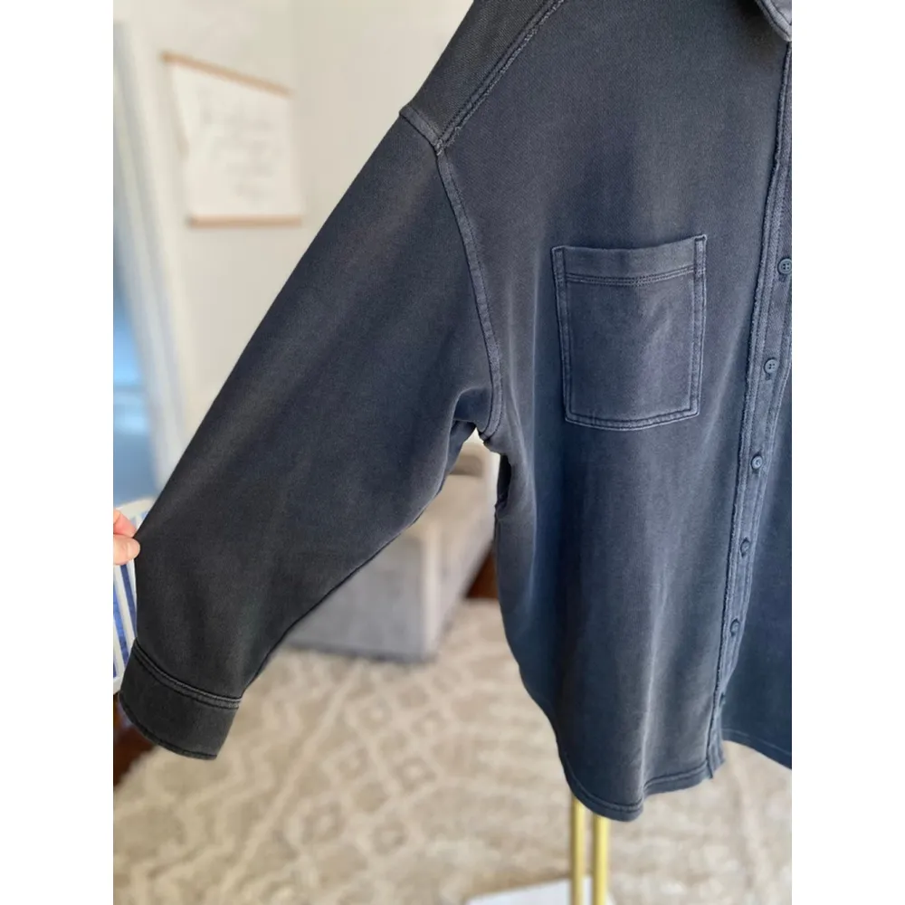 Aerie Lumberjane Shacket Oversized Button-Up Charcoal Gray DISCONTINUED Boho - Image 4