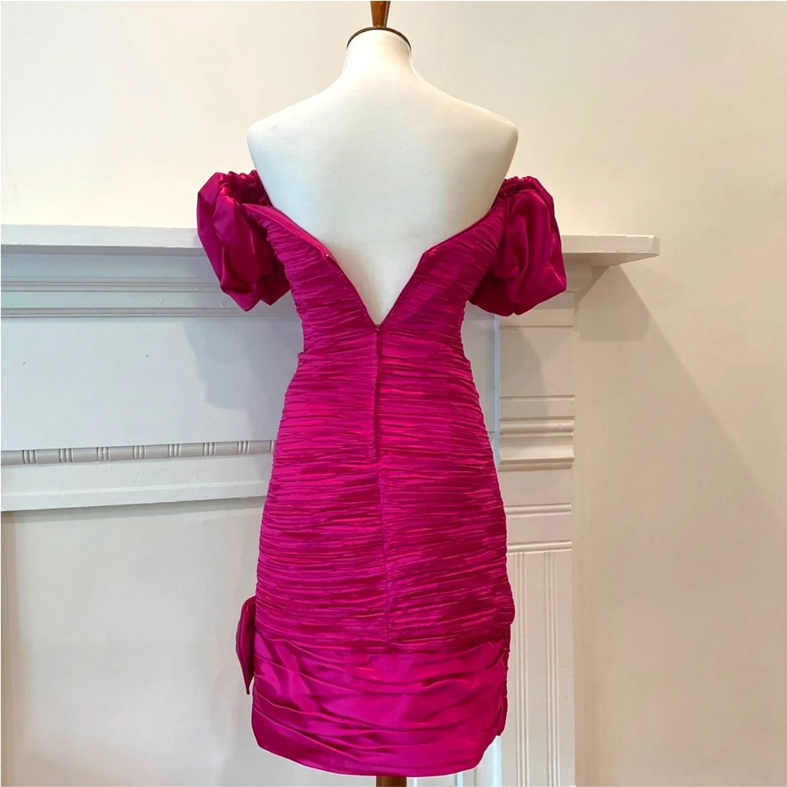 Vintage Cocktail Dress XS Semi Formal Party Pink 80s Valentine's Day Jewel RARE - Image 8