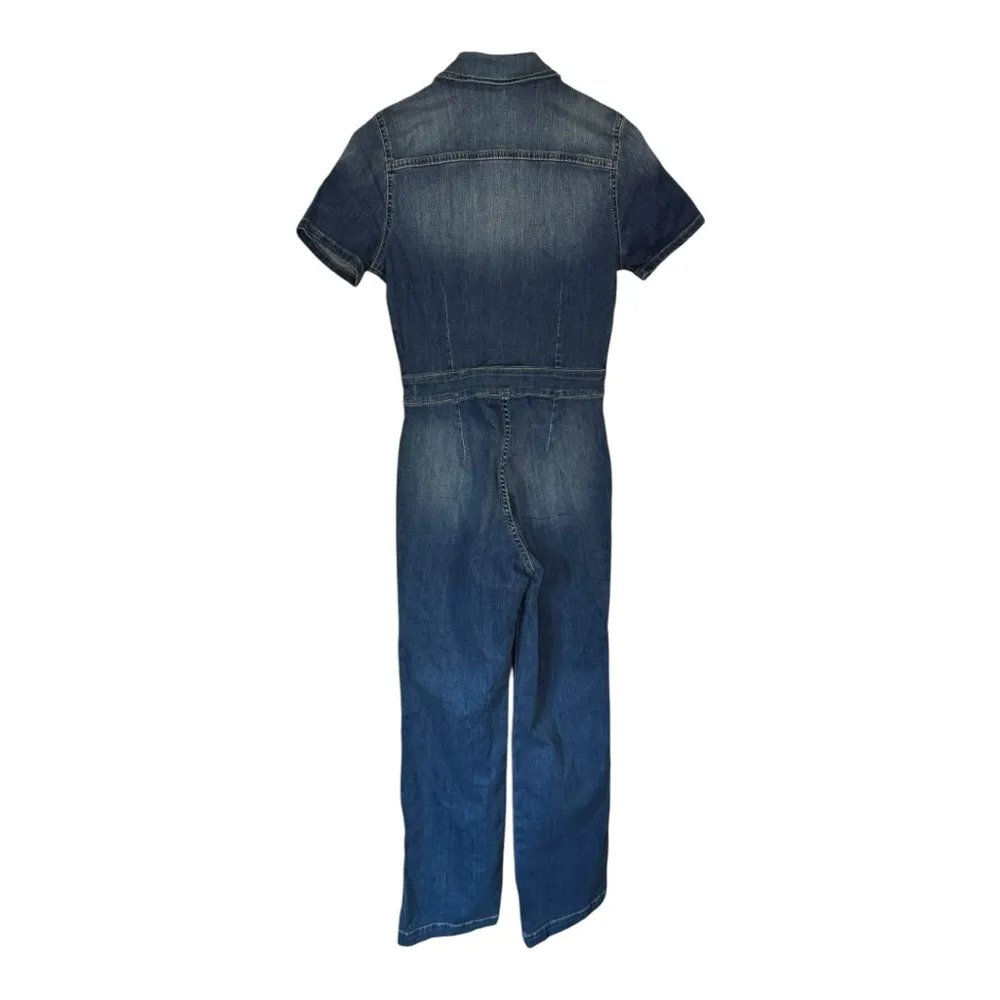 Guess zip front wide leg jumpsuit in mimi wash Size Medium NWT - Image 6