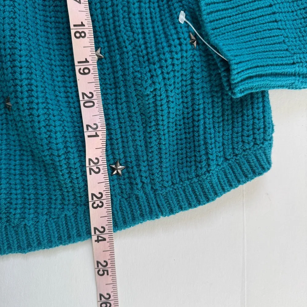 Wilfox Erika Blue Open Back Knit Beaming Star Stud Size Small NWT - Image 5