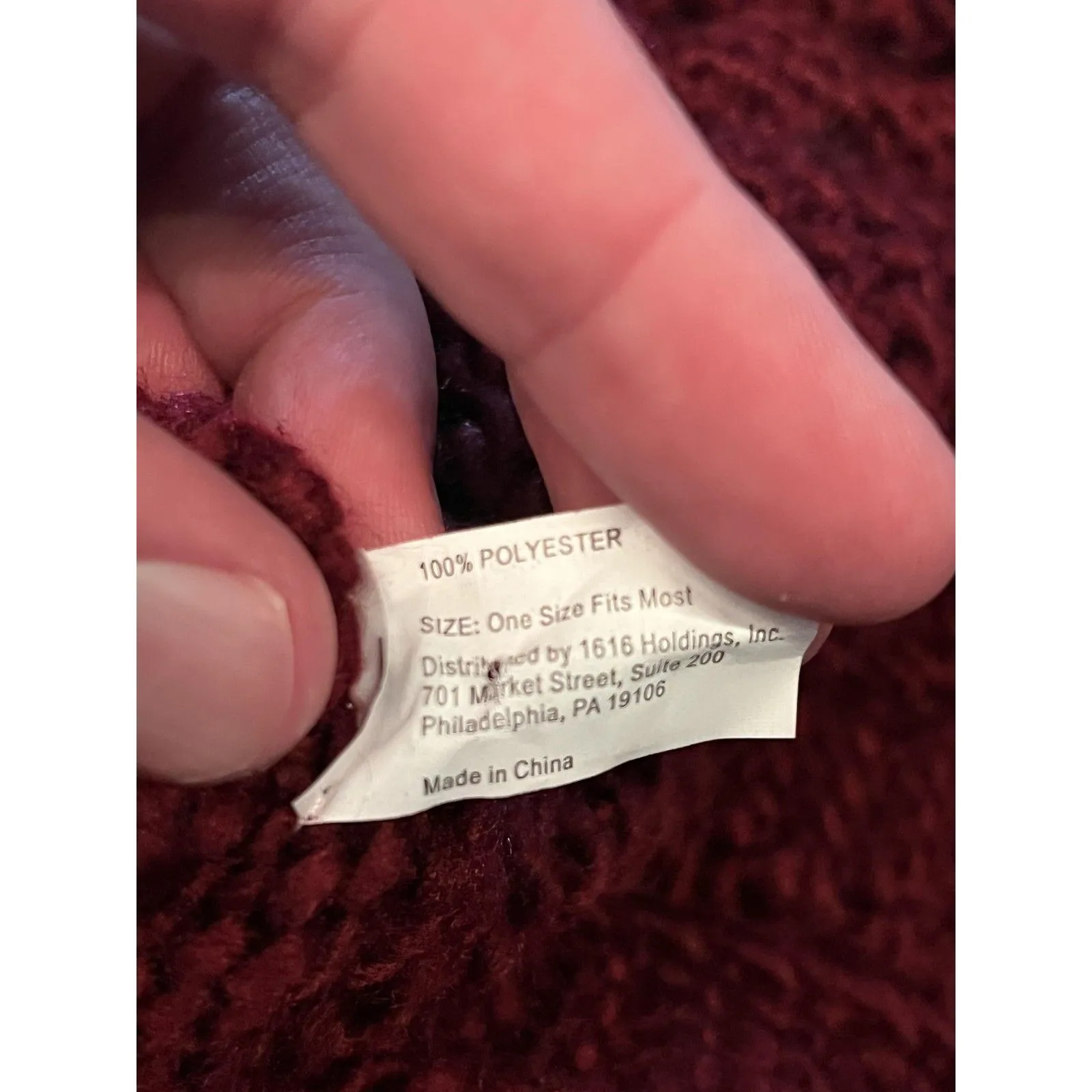 Infinity Scarf Womens One Size Burgundy Cable Knit Chunky Loop Circle Cozy Warm Red - Image 3