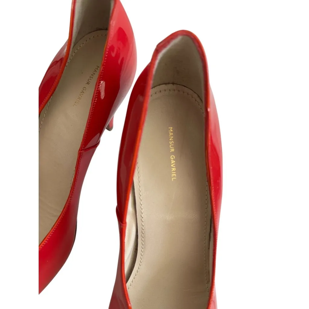 MANSUR GAVRIEL Red Patent Leather Kitten Heels Size 40 / 10 - Image 6