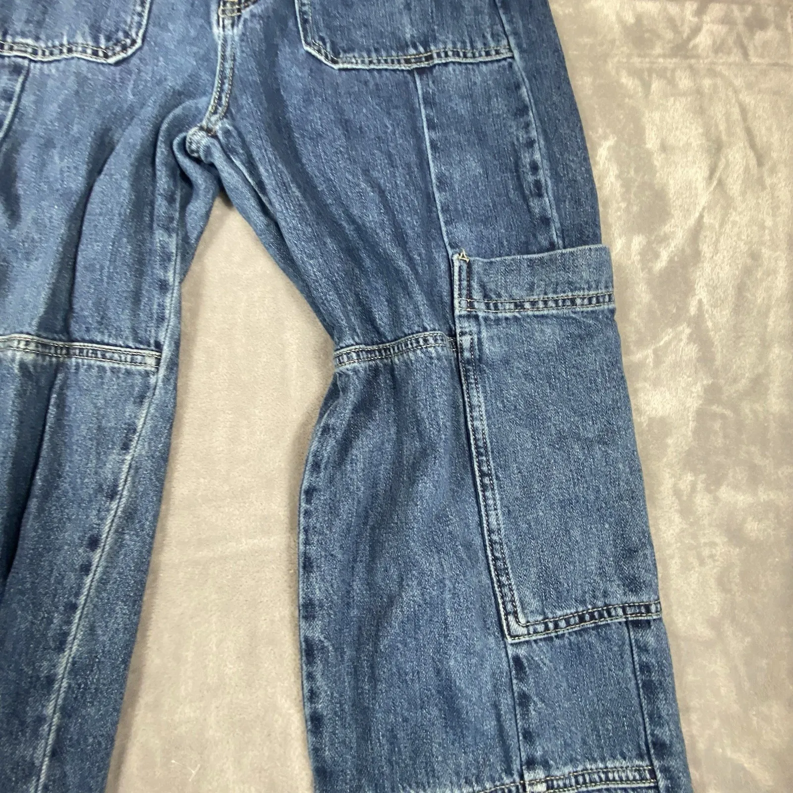 BDG Cargo Jeans Women 26 High-Rise Baggy Medium Wash Denim Skater Hip Hop Grunge - Image 4