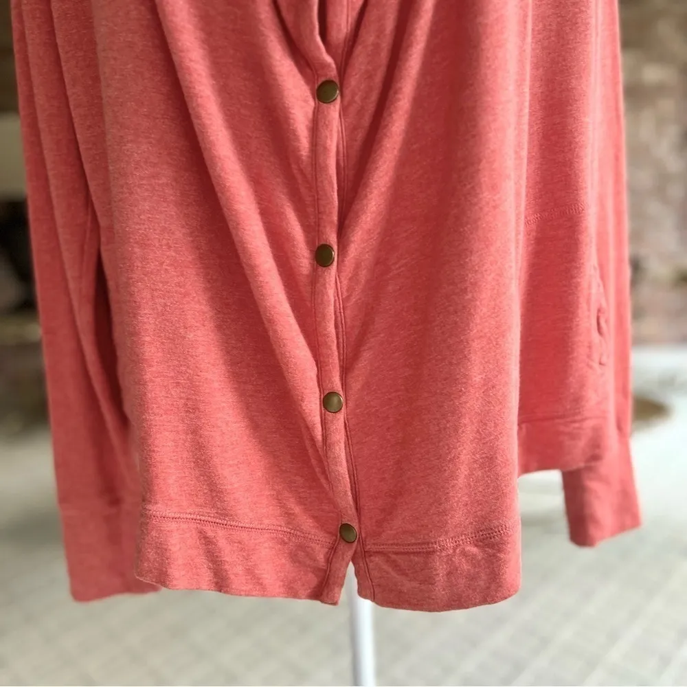 Lucky Lotus Peach Orange Knit Cardigan Jacket L Size L - Image 6