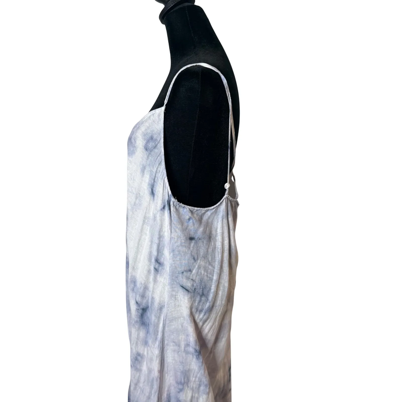 Rachel Zoe Tie Dye Linen BOHO Maxi Dress Handkerchief Hem Cover Up Size L - Image 17