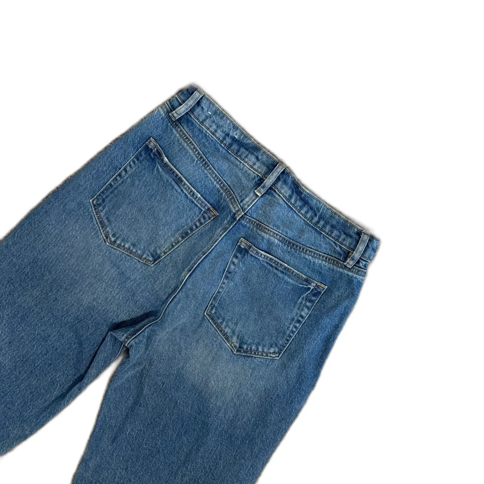 Loft | High Rise Straight Cotton Jeans in Vintage Mid Indigo Wash Size 6 / 28" - Image 8