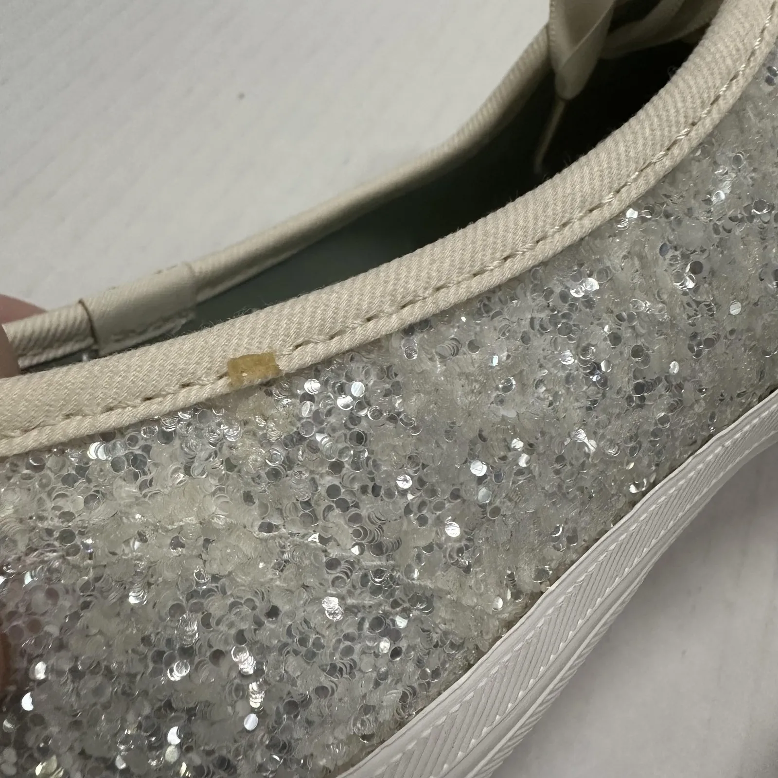 Keds x Kate Spade Glitter Shoes Womens 9 White Silver Bridal Wedding Sneakers - Image 7