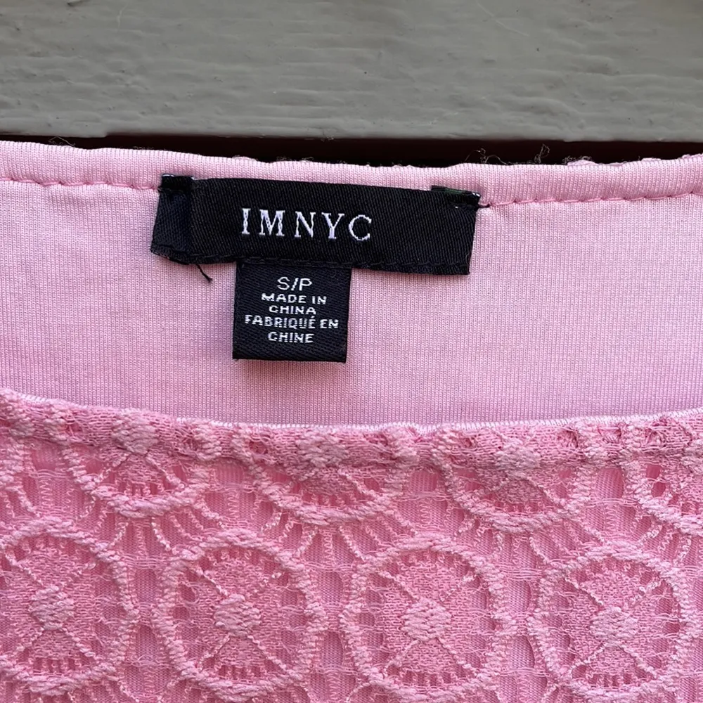 Pink Floral Lace Mesh Top - Image 3