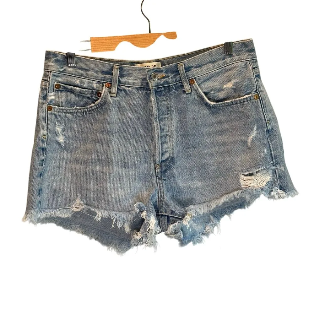 AGOLDE Distressed Cut-Off Parker Jean Shorts - size 29 - Image 3