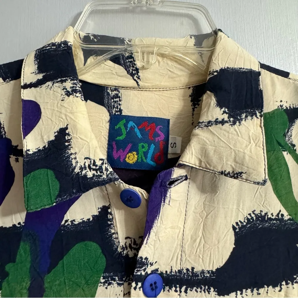 Jams World Vintage Button Down Short Sleeve Shirt Size Small - Image 3