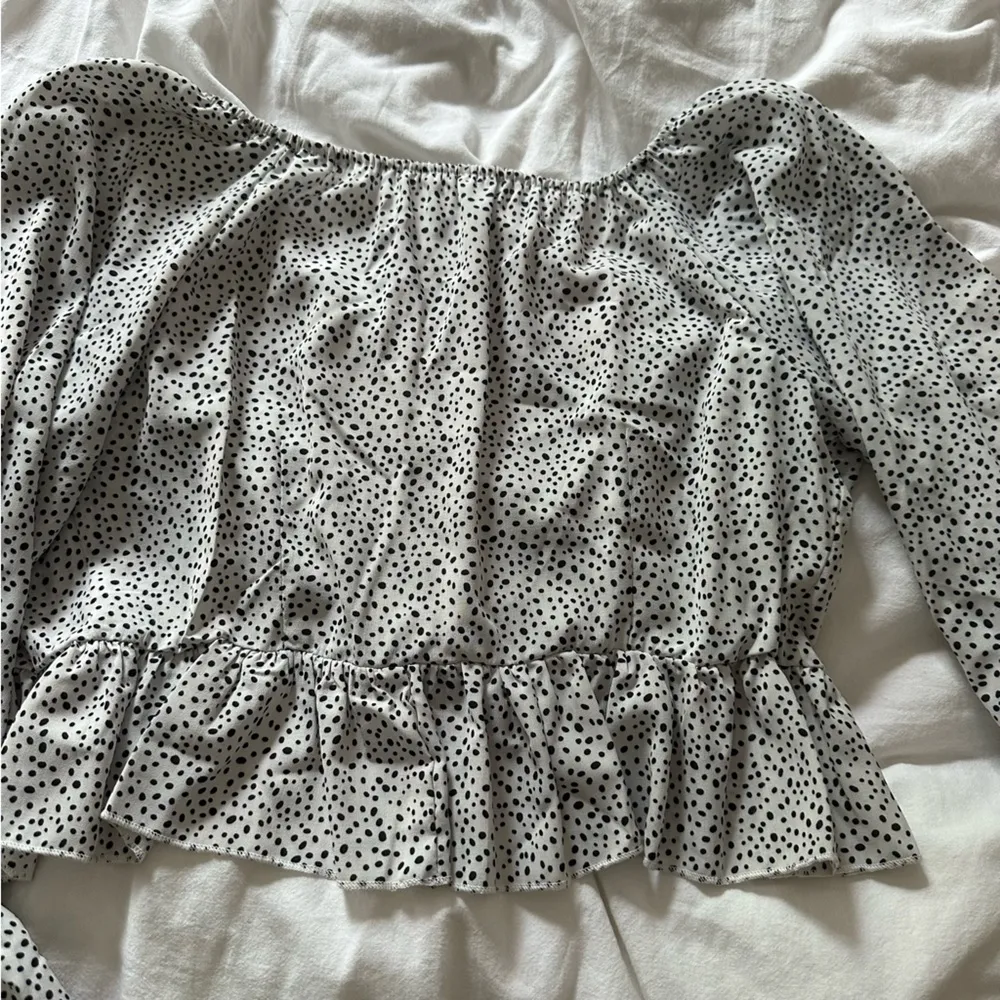 animal print tie front top Size M - Image 2