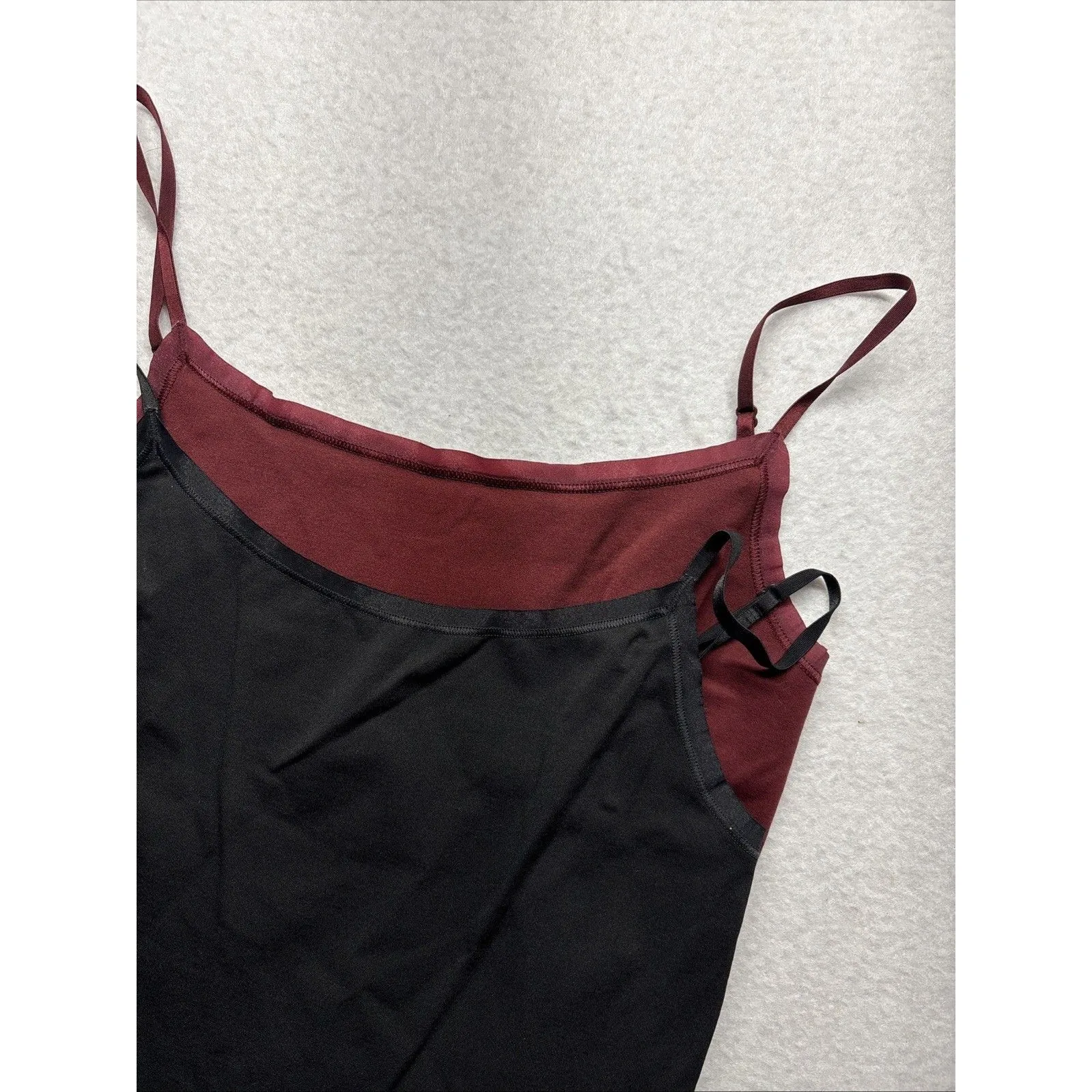 Ann Taylor Black Maroon Women's Camisole Tank Top Size Medium Set Of 2 - Image 5