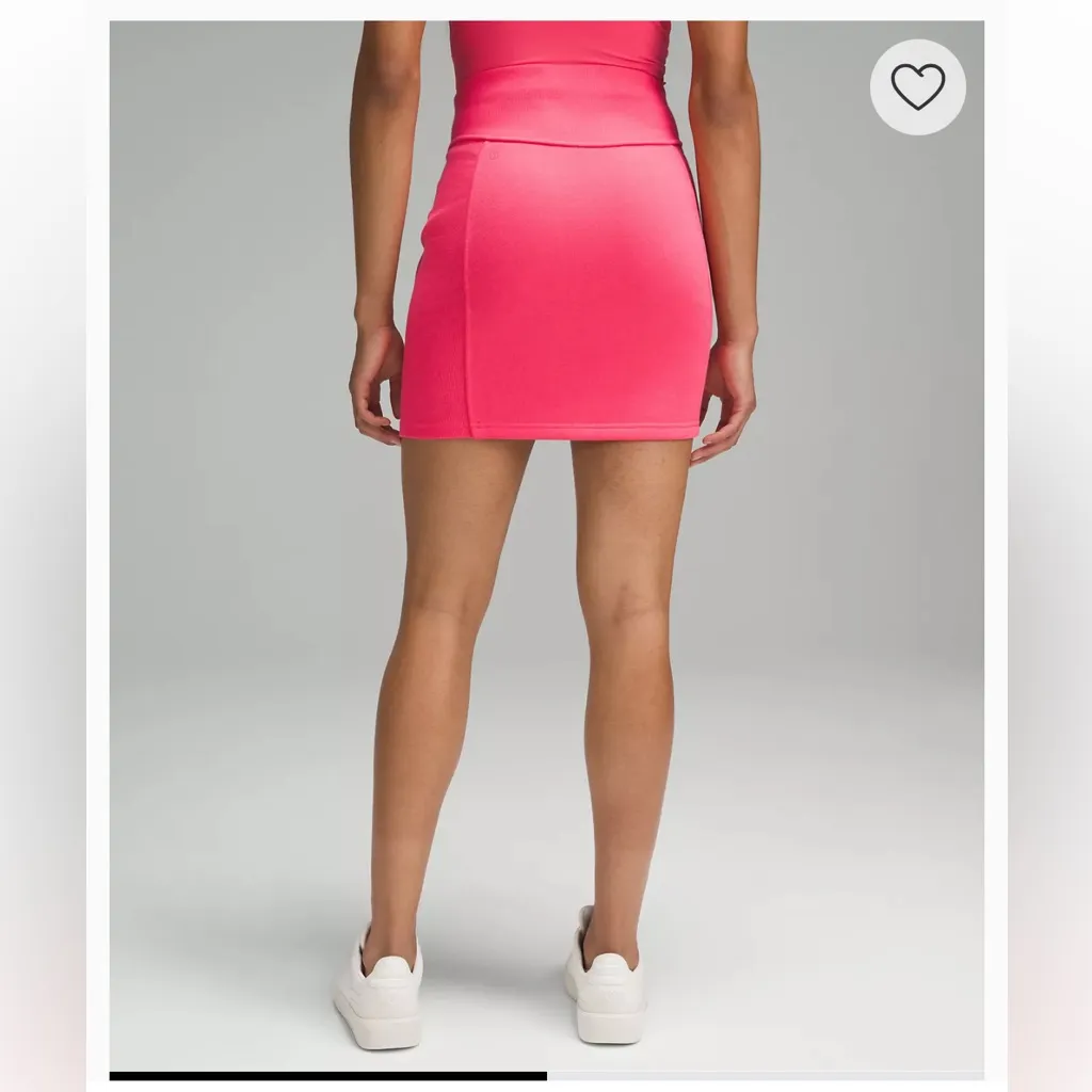 213 Lululemon Scuba High-Rise Glaze Pink Mini Skirt size XL - Image 2